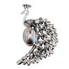 GFM® Small Peacock Brooch with Crystals and Rhinestones (BRCH-PCK-CRYS-GHNL)