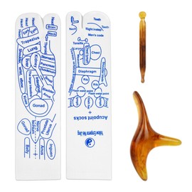 Reflexzonen Socken für Männer, Fußreflexzonen Socken mit Massage Tools, Akupressur Socken für Fußmassage, Reflexology Chart Socken, Entspannung für Füße