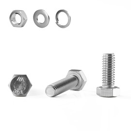 GOHODOMINO M8 x 20 mm (Pack of 20) Structural Screws Stainless Steel DIN933 Full Thread Hexagon Bolt Set Machine Screws Threaded Rod