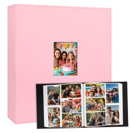 Aevdor Photo Album 4x6 Holds 1000 Photos, Extra Large Capacity Leather Cover Family Wedding Anniversary Baby Picture Albums, Acid-free Pages 4x6 Photo Album Holds Horizontal and Vertical Photos (Pink)