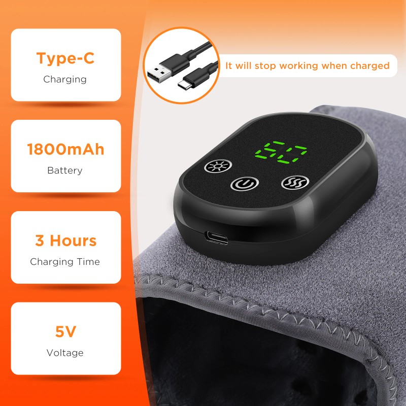 Cordless Electric Ankle Massager with Heat and Vibration Foot Warmer