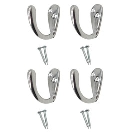 Single Robe Hat and Coat Hook Silver Plated Coat Dress Robe & Bath Towel Hook for Bathroom Bedroom Kitchen Office Hat Scarf Robe & Bag Pack of 4.