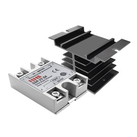 Aracombie Solid State Relay, SSR-25DA DC to AC, 3-32V to AC 24V-380V, Temperature Controller, Single Phase SSR+Heat Sink
