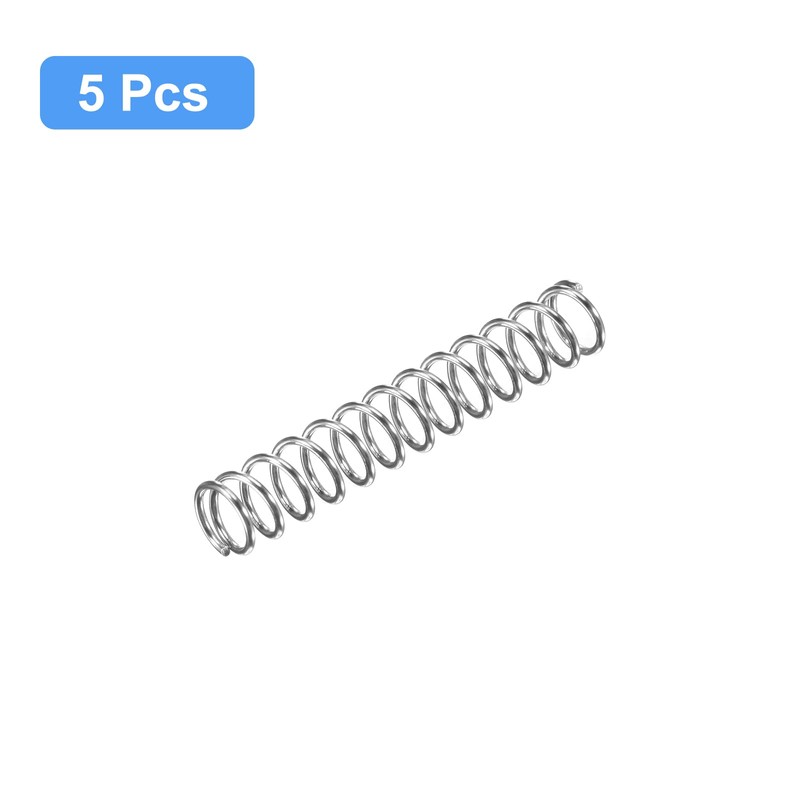 sourcing map Compression Spring, 5Pcs 304 Stainless Steel, 7mm OD,