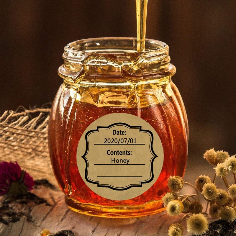 2 Inch Canning Jar Stickers,Kraft Round Shape Canning Labels for