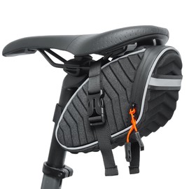 Danuosie Bike Seat Bag, Bicycle Saddle Bag, 3D Shell Under Seat Cycling Seat Pack for Mountain Road Bikes Black