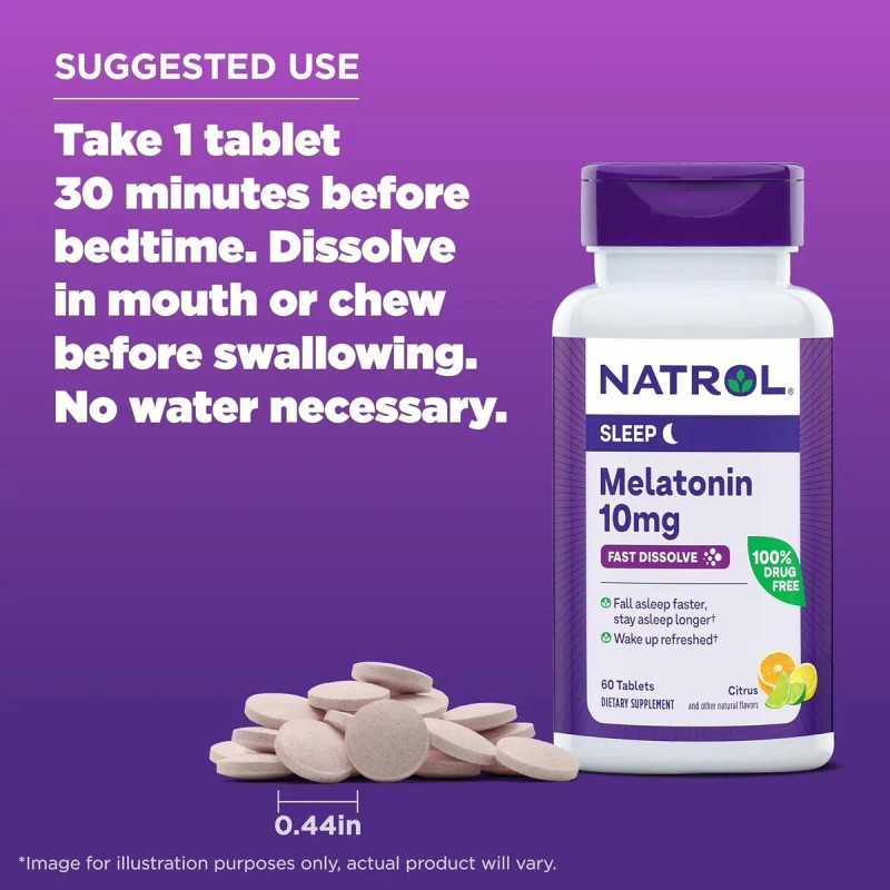 Natrol Melatonina 10mg Tabletas Sueño Descanso Citricos