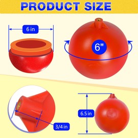 Shawmin 6" Float Ball for Float Valve, Heavy Duty Plastic with 1/4"-20 Inch Female Thread, Large Buoyancy Replacement for Water Tanks & Water Troughs, Easy to Install