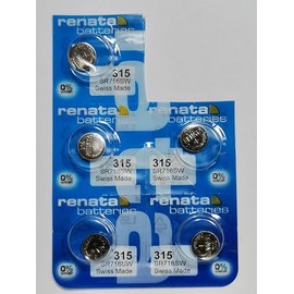 Renata Batteries 315 Silver Oxide Watch Battery (5 Pack)