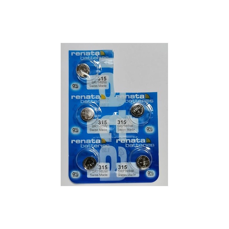 Renata Batteries 315 Silver Oxide Watch Battery (5 Pack)