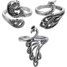 LYSAIMG 3Pcs Crochet Loop Ring,Adjustable Knitting Loop Crochet,Loop Ring Knitting Accessories,with Animal Shape Open Finger Ring.