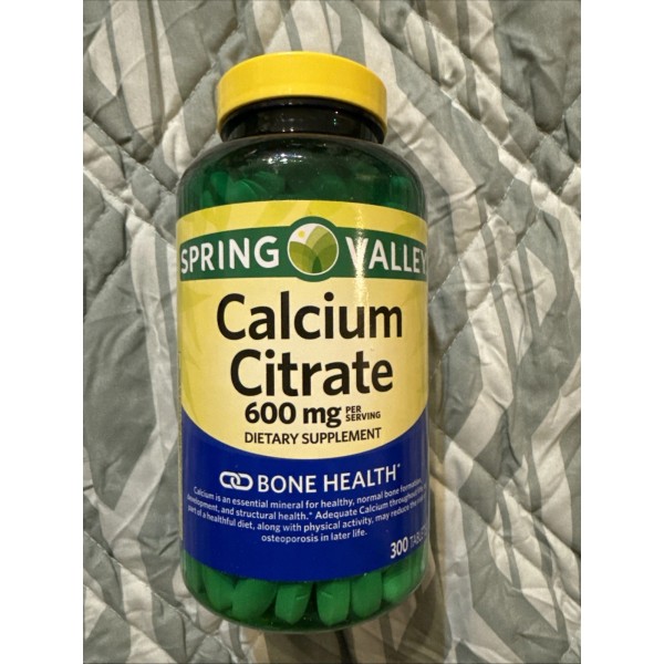 Spring Valley Calcium Citrate Dietary Tablets for Bone Health, 600