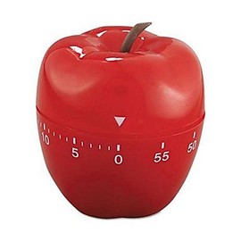 GX- Red Apple Shaped Mechanical Kitchen Timer, Plastic 2.4"X2.4"X4.12"