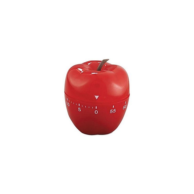 GX- Red Apple Shaped Mechanical Kitchen Timer, Plastic 2.4"X2.4"X4.12"