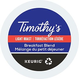 Timothy's, Breakfast Blend, Single-Serve Keurig K-Cup Pods, Light Roast Coffee, 96 Count (4 Boxes of 24 Pods)