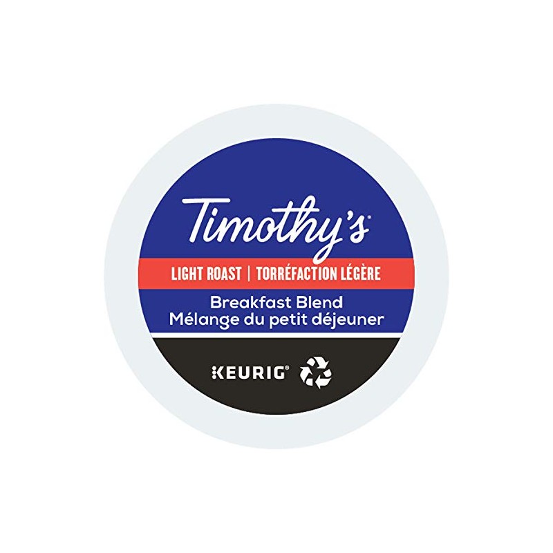 Timothy's, Breakfast Blend, Single-Serve Keurig K-Cup Pods, Light Roast Coffee,