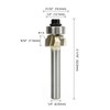 1/4in Shank Architectural Router Bit 4 Flute Round Corner Molding