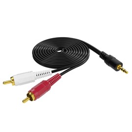 iYueMps 3.5mm to 2RCA Audio Cable 5m/16ft, 3.5mm Male to 2RCA Male Y Cable (red/white, stereo audio) AUX Audio Audio Compatible with DJ Controller Speaker Turntable TV Car Stereo Hi-Fi Amplifer