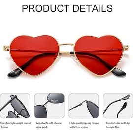 2PCS Heart Shape Glasses Rimless Transparent Heart Glasses Colorful Party Favors (Gradient Pink 2PCS)
