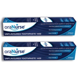 Oranurse Oranurse Unflavoured Toothpaste 2 Pack for Kids and Adults Non Flavoured Toothpaste with 1450ppm Fluoride for Sensitive Mouths | Non Foaming SLS Free Adults and Kids Toothpaste | 50ml