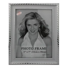 J.H. Company Portaretrato Marco Cuadro Decorativo Fotografia 5x7 PuLG E32 Color Blanco / Plata E32
