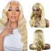 Weeybay 4x4 HD Transparent Lace Front Wigs #613 Blonde Body