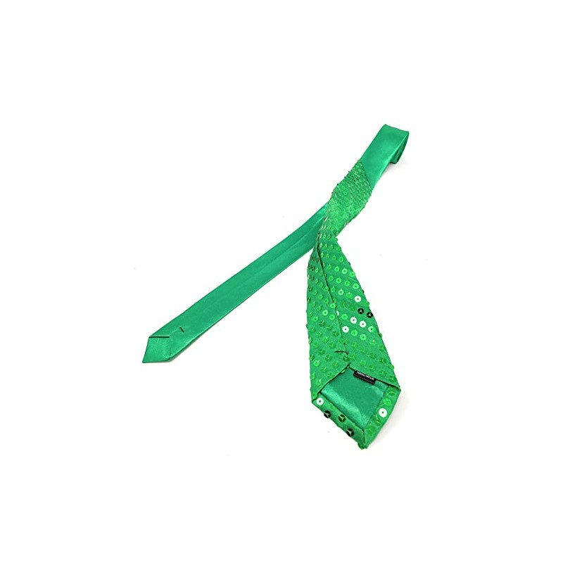 Cadoline Green Mens Sequin Polyester Fancy Dress Tie 38 x
