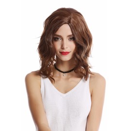 Wig Me Up 18inch – 4371 12B schulterlang Short Women's Wig Long Bob Wig Inclined) Gescheitelt Wild Wavy Brown Gold Brown