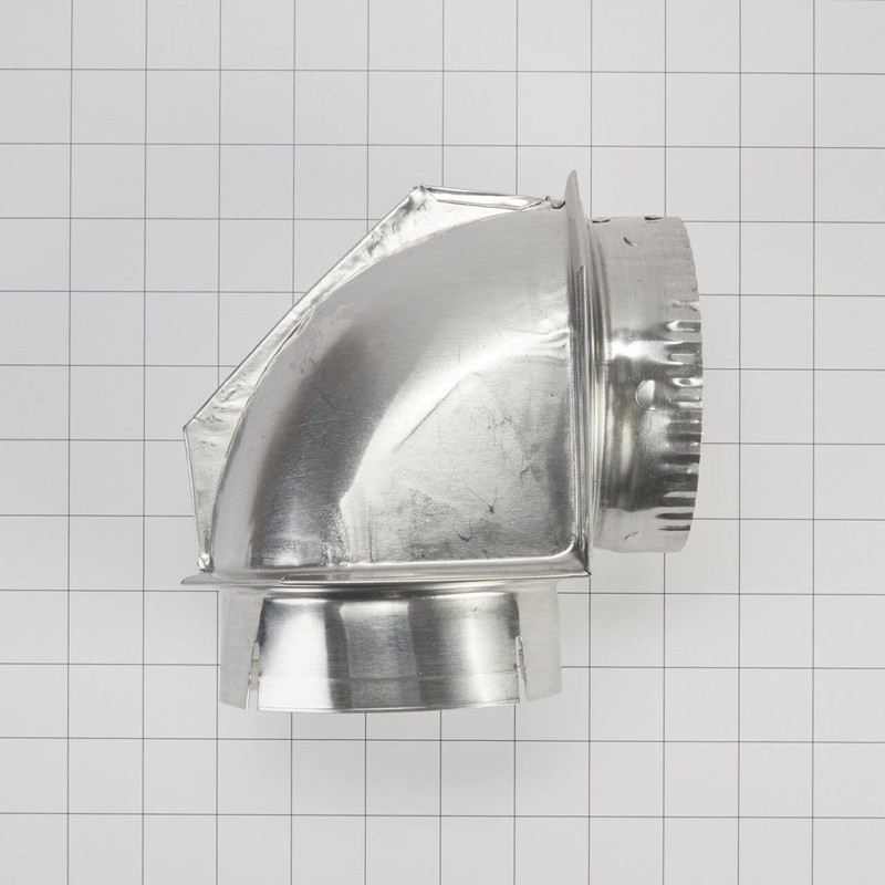 Whirlpool 4396006RW Genuine OEM Elbow Vent Connector For Dryers, Aluminium