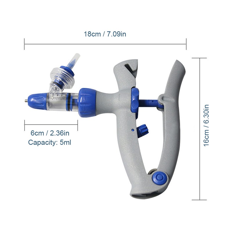 5ml Cattle Syringe Gun Adjustable and Continuous Syringe Injection Animal