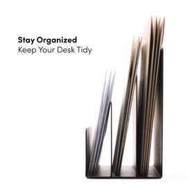 xympo Mail Organizer, Letter Holder - Black, Metal - Office Desk Accessory, Organizer for Paper, Small File, Letter, Document, Folder, Bill