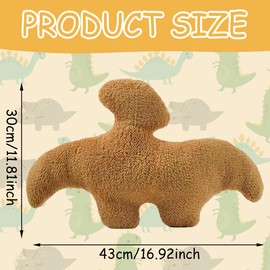 Lebenistgut Dinosaur Nugget Cushion, Dino Chicken Nugget Dinosaur Plush Toy, Dinosaur Nugget Plush Toy, Pillow Birthday Gifts for Children Room Decoration, Brontosauru