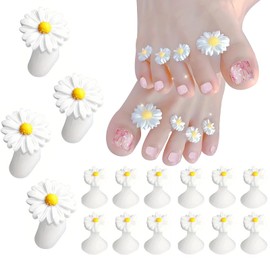 16 Pieces Toe Separators Silicone Daisy Toe Separators for Pedicure Toe Stretcher Nail Polish Art Tools Pedicure Spacers Tools for Nail Salon Toes Dividers
