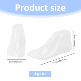 SUPERFINDINGS 3 Pairs Plastic Shoe Support Holder 3 Inch Shoe Support Sandal Support Female Mannequin Foot Socks Display Ankle for Ankle Chains Shoes Socks