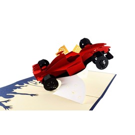 iGifts And Card Formula One 1 Racer 3D pop up greeting card - Car Racing, F1, Checkered Flag, Grand Prix, Half-Fold, Happy Birthday, Congratulations, Fun, Just Because, Friendship, Thank You, Miss You