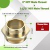2" NPT Male x 1-1/2" NST Male Brass Hexagonal Nipple