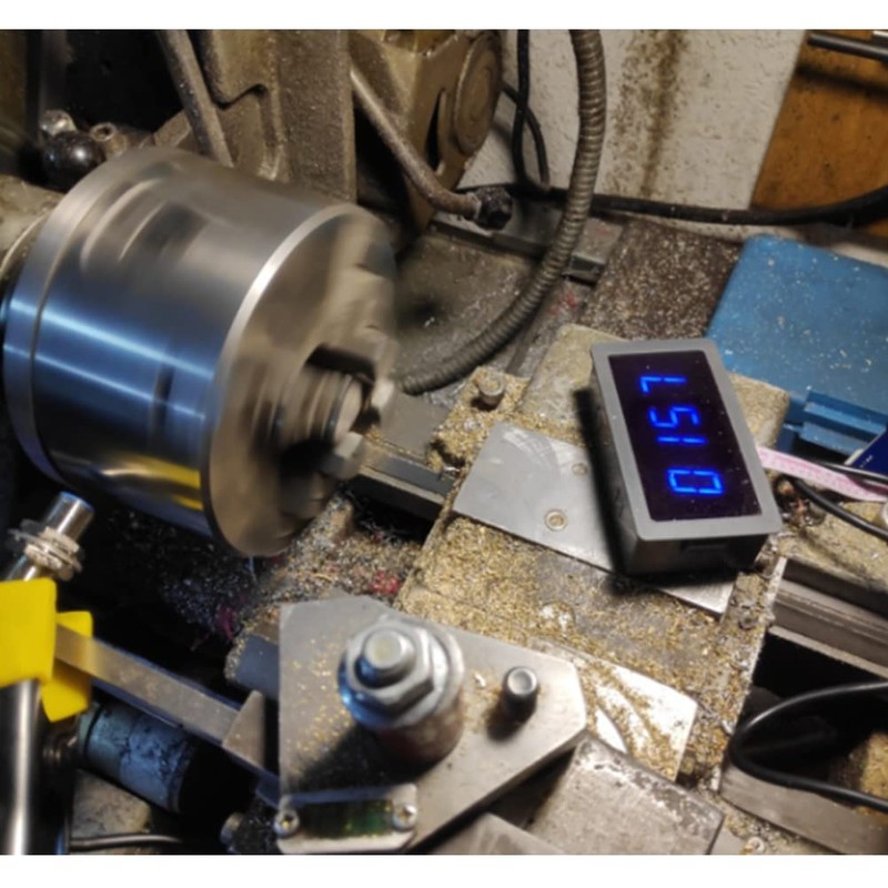 Tachometer, 4 Digital LED Display Precision Speedometer with Hall Proximity