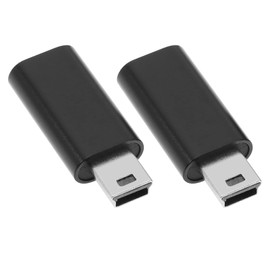ECSiNG USB C Bus to Mini USB Male Replacement Converter, USB-C to Mini USB Adapter Accessories for Laptops, Tablets, Navigation, Black, 2 Pack
