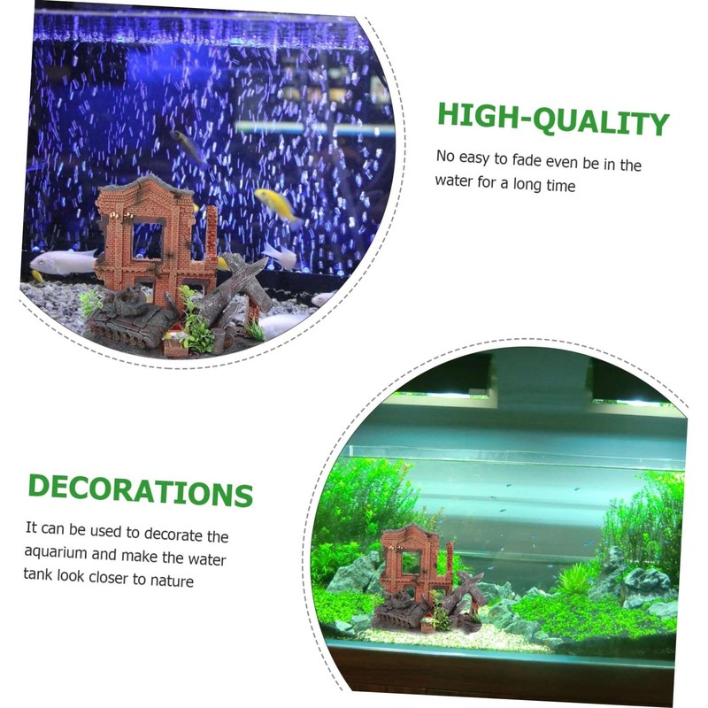 Sosoport 1pc Resin Craft Fish Tank Landscape Supply Decorative Wreckage
