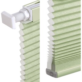 LazBlinds Cordless Cellular Shades, No Tools No Drill Light Filtering Honeycomb Shades Pleated Blinds for Windows, 37'' W x 64'' H, Green