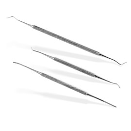 OTTO HERDER Foot Care Instrument Set – 3-Piece Instrument Set 2x Corner Lifters 17 cm and 12.8 cm Corner File 15 cm with Straight/Curved End