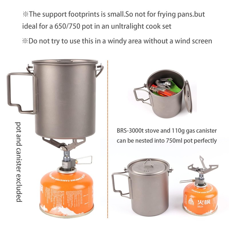 BRS Stove BRS 3000T Stove Ultralight Backpacking Stove Portable Pocket