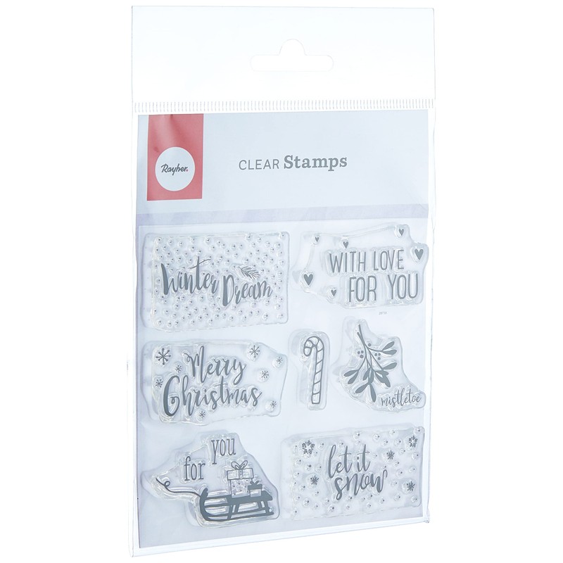 Rayher Clear Stamps - Christmas Greetings, 102,5X97Mm, 7 Motivi, Bus.Blis.