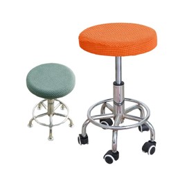 Zeayebsr 2pcs Hocker Bezug Rund Durchmesser 30-40cm Luxuriöser Stoff Hockerbezug Rund, Dehnbar Knitterfrei Waschbar Staubdicht Weich und Langlebig，hocker bezug，hockerbezug，barhocker bezug
