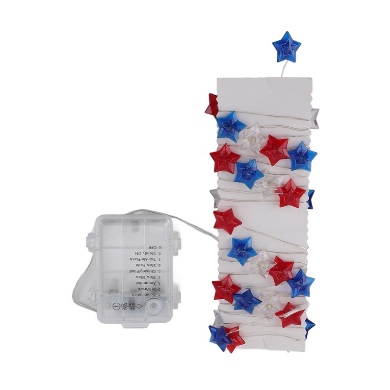 Independence Day Decor LED String Lights Battery Operated 9.8ft 40