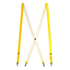 Suspender Store Skinny Satin Suspenders - 3/4-Inch Wide Elastic - X-Back - Clip - 48" for 5'9" to 6'2" tall - Yellow