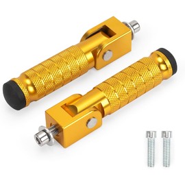 XINGWU M8 Motorcycle Foot Pegs 90 Degree Foldable Bike Pegs CNC Anti-Skid Universal for Super 73 Yamaha Honda Suzuki Aprilia Electric Car Motorbike Scooter Mini Bike Ebike Dirt Bike Go Kart (Gold)