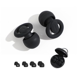 Dister Tapones para Oídos de Alta Protección | 33 dB Reducción de Ruido | Cómodos y Reutilizables | Para Dormir, Conciertos, Trabajo y Viajes | Color Negro