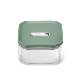 Caraway 1qt Glass Airtight Food Storage Container with Lid – Non-Toxic, BPA-Free Kitchen Storage Container – Stackable, Space-Saving Airtight Container for Dry Goods and More - Sage