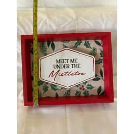 Ashland Rustic Farmhouse Meet Me Under The Mistletoe Tabletop Decor NWT